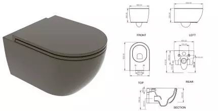 Подвесной унитаз безободковый «GSG» Like LKWCSO018 (LKCOPRSLTICR018) Caffe matt с сиденьем с микролифтом Подвесной унитаз безободковый «GSG» Like LKWCSO018 (LKCOPRSLTICR018) Caffe matt с сиденьем с микролифтом