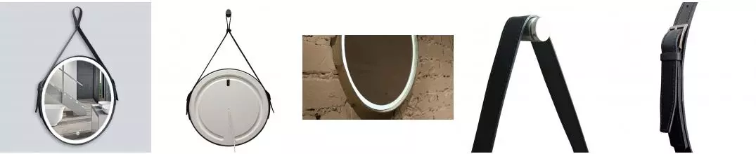 Зеркало «Vincea» VLM-2N600+ с подсветкой на кожаном чёрном ремне