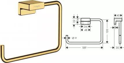 Полотенцедержатель «Hansgrohe» AddStoris 41754990 на стену полированное золото Полотенцедержатель «Hansgrohe» AddStoris 41754990 на стену полированное золото