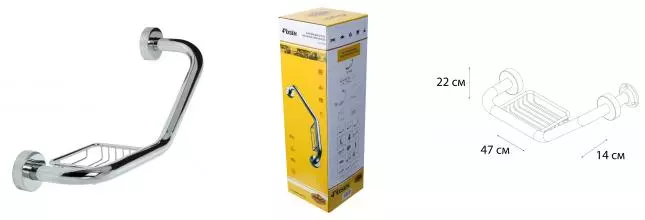 Поручень с мыльницей «Fixsen» Hotel FX-31018 на стену хром