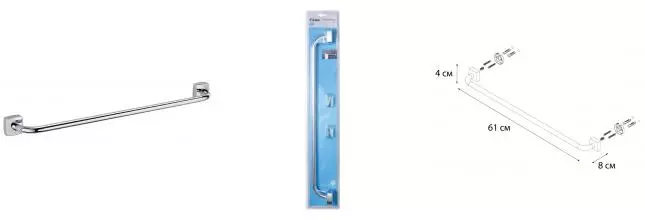 Полотенцедержатель «Fixsen» Kvadro FX-61301 на стену хром