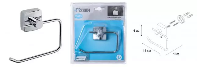 Держатель для туалетной бумаги «Fixsen» Kvadro FX-61310A на стену хром Держатель для туалетной бумаги «Fixsen» Kvadro FX-61310A на стену хром