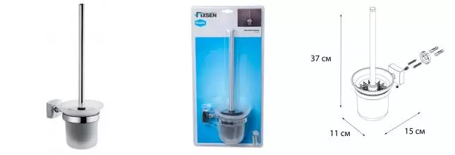Ёршик для унитаза «Fixsen» Kvadro FX-61313 на стену хром Ёршик для унитаза «Fixsen» Kvadro FX-61313 на стену хром