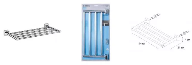 Полка для полотенец «Fixsen» Kvadro FX-61316 на стену хром