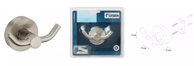 Двойной крючок «Fixsen» Modern FX-51505 на стену сатин Двойной крючок «Fixsen» Modern FX-51505 на стену сатин