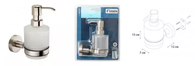 Дозатор для мыла «Fixsen» Modern FX-51512 на стену сатин