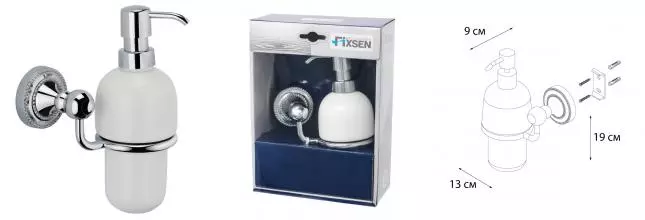 Дозатор для мыла «Fixsen» Style FX-41112 на стену хром/белый