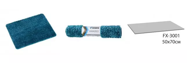 Коврик для ванной «Fixsen» Amadeo FX-3001C 70/50 резина, полиэстер синий