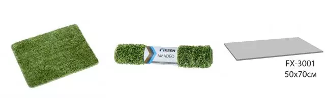 Коврик для ванной «Fixsen» Amadeo FX-3001F 70/50 резина, полиэстер зелёный