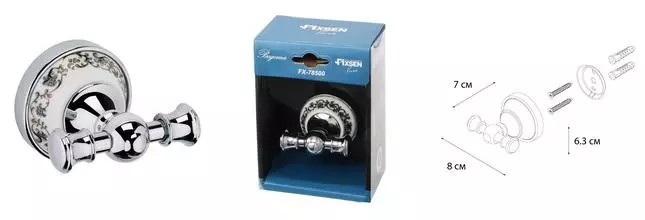 Двойной крючок «Fixsen» Bogema FX-78505A на стену хром Двойной крючок «Fixsen» Bogema FX-78505A на стену хром