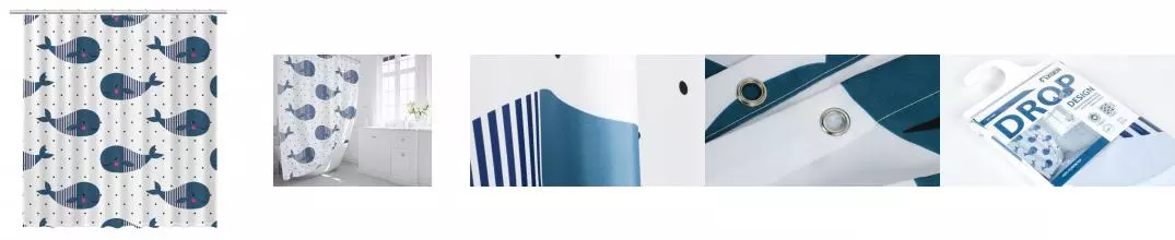 Штора для ванной «Fixsen» Desing Drop FX-1508 180/200 белая/рисунок