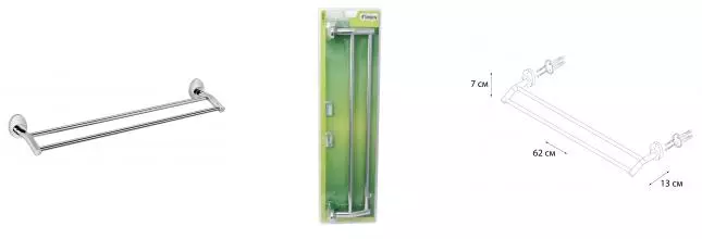 Полотенцедержатель двойной «Fixsen» Europa FX-21802 на стену хром