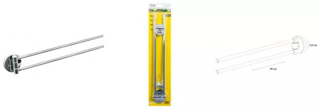 Полотенцедержатель двойной поворотный «Fixsen» Hotel FX-31002A на стену хром