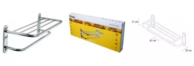 Полотенцедержатель с полкой «Fixsen» Hotel FX-31015 на стену хром