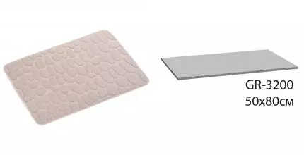 Коврик для ванной «Grampus» Stone GR-3204A 80/50 микрофибра, латекс бежевый