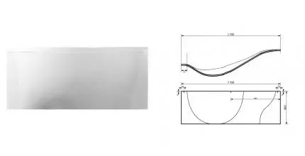 Экран под ванну «Эстет» Грация 170 белый левый Экран под ванну «Эстет» Грация 170 белый левый
