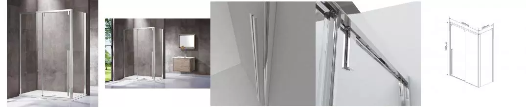 Душевой угол-ограждение «Vincea» Lugano VSR-1L1016CL-1 160/100 прозрачный/хром прямоугольный без поддона универсальный