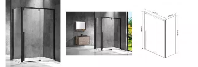 Душевой угол-ограждение «Vincea» Lugano VSR-1L9014CLB-1 140/90 прозрачный/чёрный прямоугольный без поддона универсальный Душевой угол-ограждение «Vincea» Lugano VSR-1L9014CLB-1 140/90 прозрачный/чёрный прямоугольный без поддона универсальный