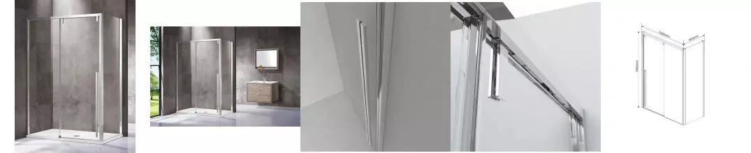 Душевой угол-ограждение «Vincea» Lugano VSR-1L9015CL-1 150/90 прозрачный/хром прямоугольный без поддона универсальный