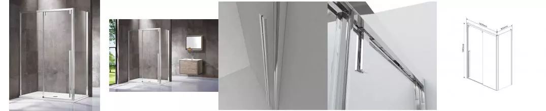 Душевой угол-ограждение «Vincea» Lugano VSR-1L9016CL-1 160/90 прозрачный/хром прямоугольный без поддона универсальный