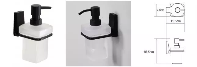 Дозатор для мыла «WasserKRAFT» Abens K-3299 на стену чёрный