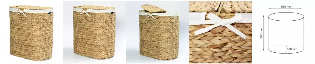 Корзина для белья «WasserKRAFT» Dill WB-610-L 87,1 л светло-коричневая Корзина для белья «WasserKRAFT» Dill WB-610-L 87,1 л светло-коричневая