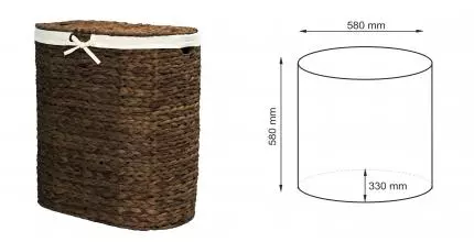 Корзина для белья «WasserKRAFT» Dill WB-611-L 87 л тёмно-коричневая