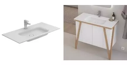 Раковина «Sanitana» Velvet 90/46 S20203511700000 искусственный камень белая Раковина «Sanitana» Velvet 90/46 S20203511700000 искусственный камень белая