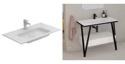 Раковина «Sanitana» Velvet 80/46 S20203611700000 искусственный камень белая Раковина «Sanitana» Velvet 80/46 S20203611700000 искусственный камень белая