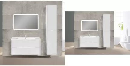 Мебель для ванной подвесная «Vincea» Paola 100 G.White раковина белая