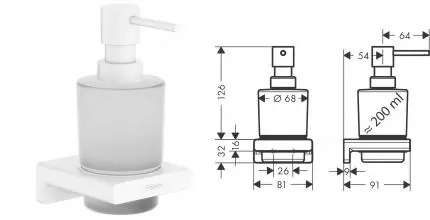 Дозатор для мыла «Hansgrohe» AddStoris 41745700 на стену белый матовый