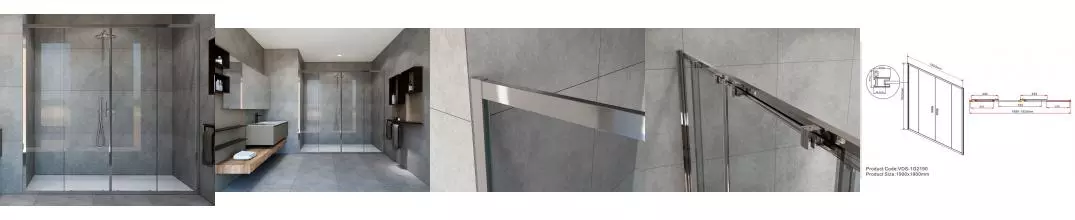 Душевая дверь «Vincea» Garda VDS-1G2190CL 190/190 прозрачная/хром