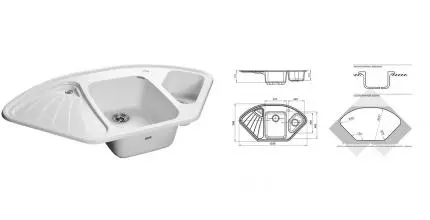 Мойка для кухни угловая «GranFest» Corner C-1040E 104/56 искусственный камень иней Мойка для кухни угловая «GranFest» Corner C-1040E 104/56 искусственный камень иней
