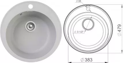 Мойка для кухни «GranFest» Quarz GF-Z08 48/48 искусственный камень серая