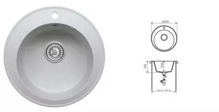 Мойка для кухни «Tolero» Classic R-108 №001 51 искусственный камень серый металлик Мойка для кухни «Tolero» Classic R-108 №001 51 искусственный камень серый металлик