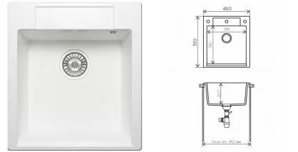 Мойка для кухни «Tolero» Classic R-117 46/51 №923 искусственный камень белая