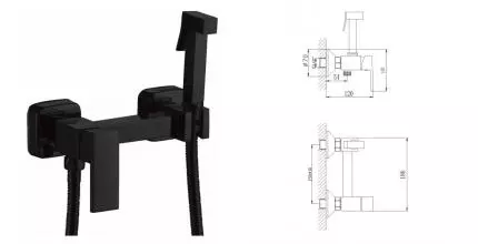 Смеситель с гигиеническим душем «Haiba» HB5513-7 чёрный