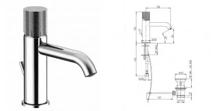 Смеситель для раковины «Paini» Cox grip 7GCR211O с донным клапаном хром Смеситель для раковины «Paini» Cox grip 7GCR211O с донным клапаном хром