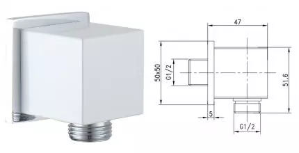 Подключение для душевого шланга «Lemark» LM5883CW хром/белое