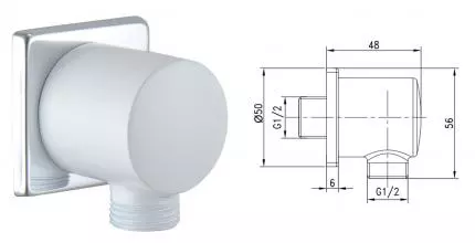 Подключение для душевого шланга «Lemark» LM5983CW хром/белое