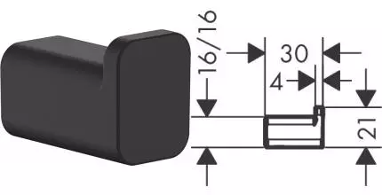 Крючок «Hansgrohe» AddStoris 41742670 на стену чёрный матовый