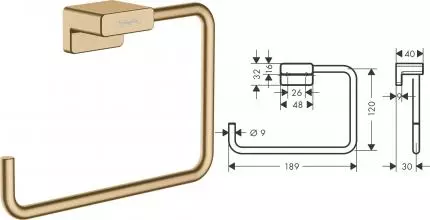 Полотенцедержатель «Hansgrohe» AddStoris 41754140 на стену шлифованная бронза