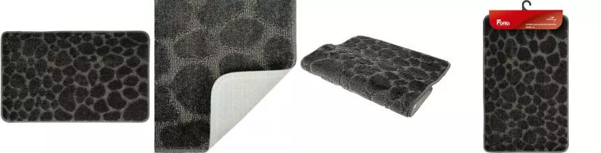 Противоскользящий коврик в ванну «Fora» Stone FOR-PP-STN50-80BL 80/50 полипропилен чёрный