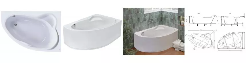 Ванна акриловая «Roca» Luna New 170/115 (7248641000) без опор без сифона белая правая Ванна акриловая «Roca» Luna New 170/115 (7248641000) без опор без сифона белая правая
