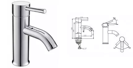 Смеситель для раковины «Bravat» Slim F1332366CP-RUS хром