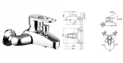 Смеситель для ванны «Bravat» Loop F6124182CP-01-RUS хром