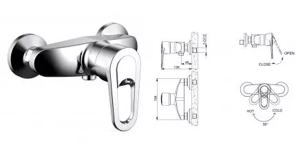 Смеситель для душа «Bravat» Loop F9124182CP-01-RUS хром