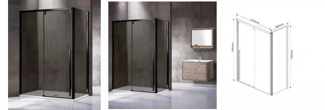Душевой угол-ограждение «Vincea» Lugano VSR-1L9012CGB-1 120/90 тонированный/чёрный прямоугольный без поддона универсальный Душевой угол-ограждение «Vincea» Lugano VSR-1L9012CGB-1 120/90 тонированный/чёрный прямоугольный без поддона универсальный