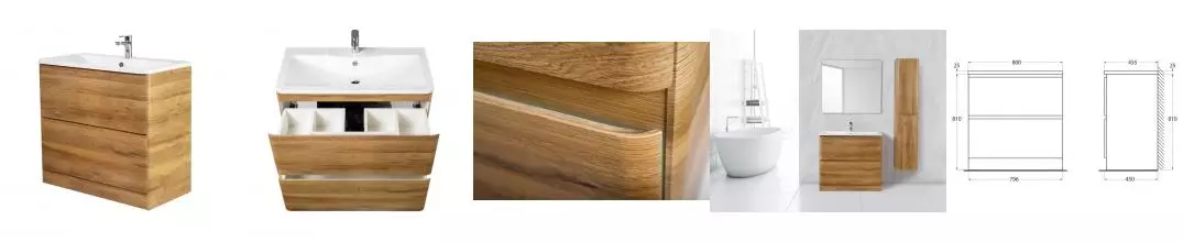 Тумба с раковиной «Belbagno» Albano 80 (BB800/455-LV-MR-ALR) Rovere Rustico Тумба с раковиной «Belbagno» Albano 80 (BB800/455-LV-MR-ALR) Rovere Rustico