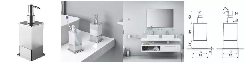 Дозатор для мыла «Excellent» Riko DOEX.1616CR на стол хром